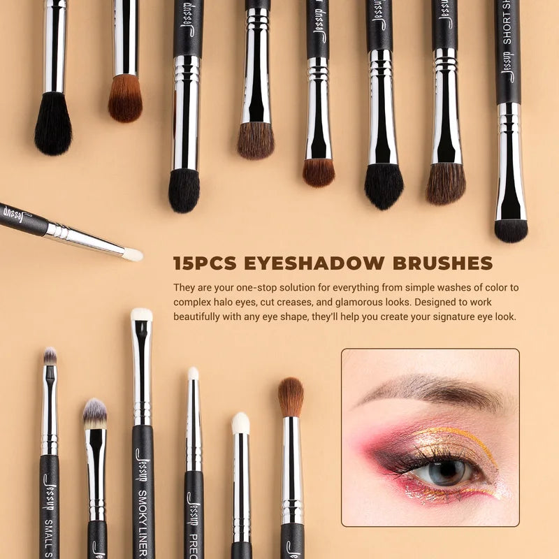 Professional 35-Piece Makeup Brush Set with Synthetic Labelling for Face & Eyes