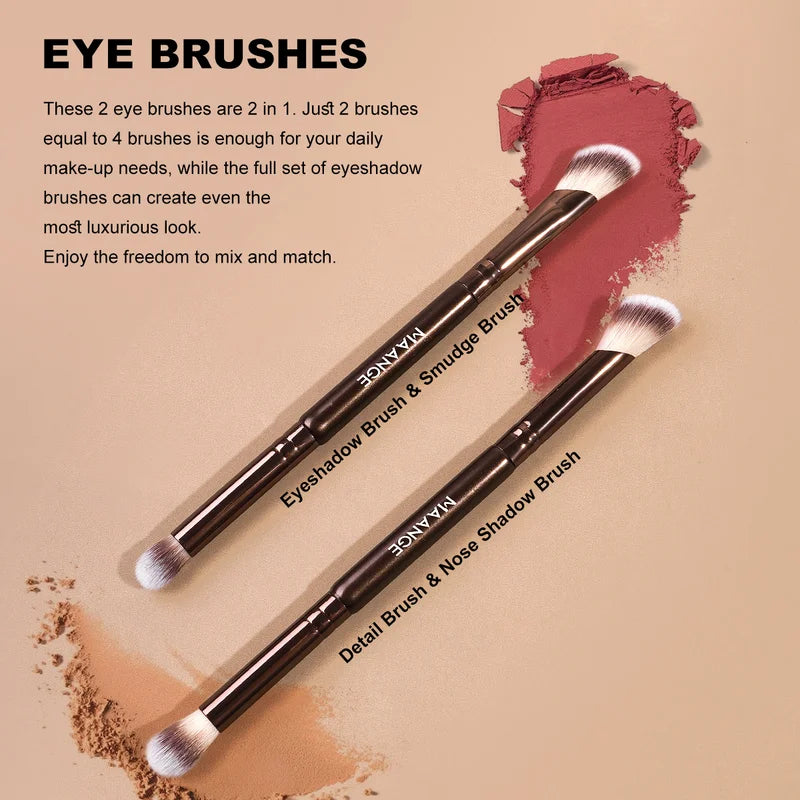 5PCS Makeup Brush Set with Synthetic Hair for Foundation, Blush, Concealer & Eyeshadow - Multi-Purpose Professional Brushes