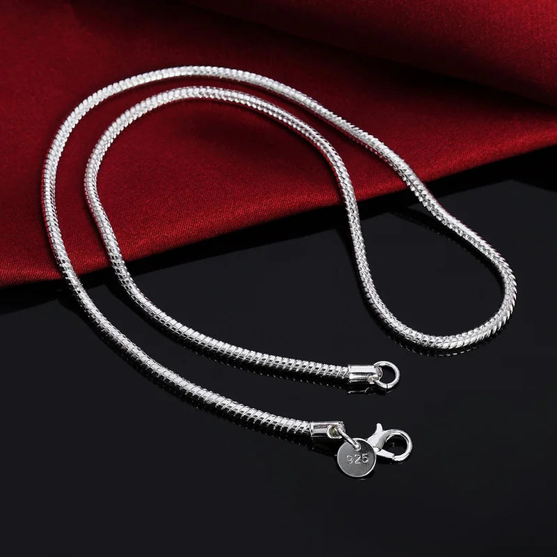 Solid Snake Chain Necklace for Men Women 45-60cm Jewelry with Free Shipping