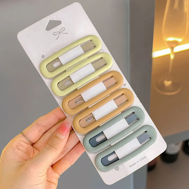 6PCS Versatile Morandi Color Hair Pins for Girls Women Kids - Hair Side Clips