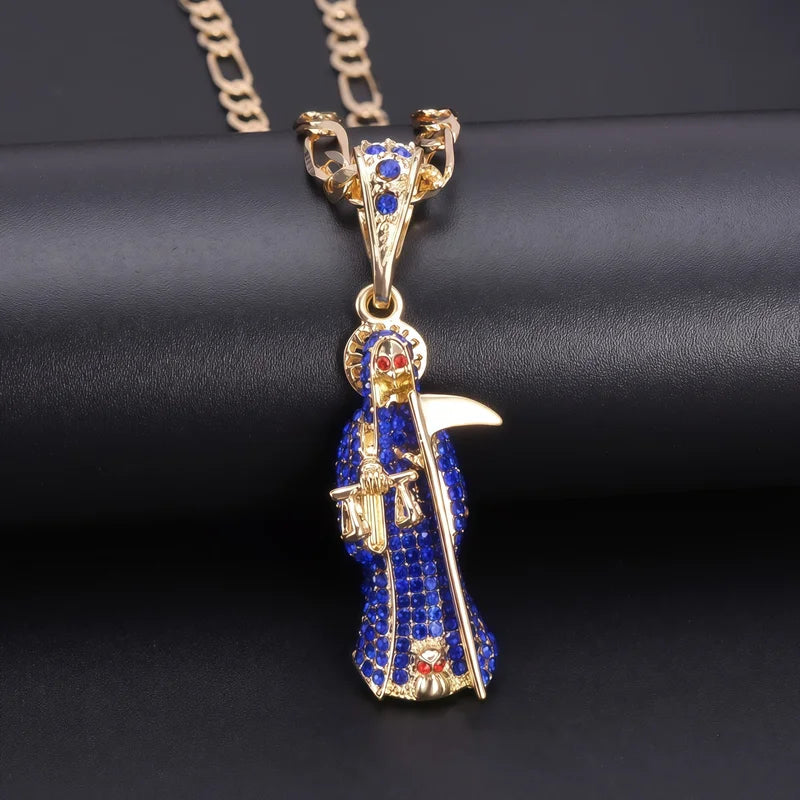 Religious Santa Muerte Pendant Necklace - Unique Spiritual Jewelry