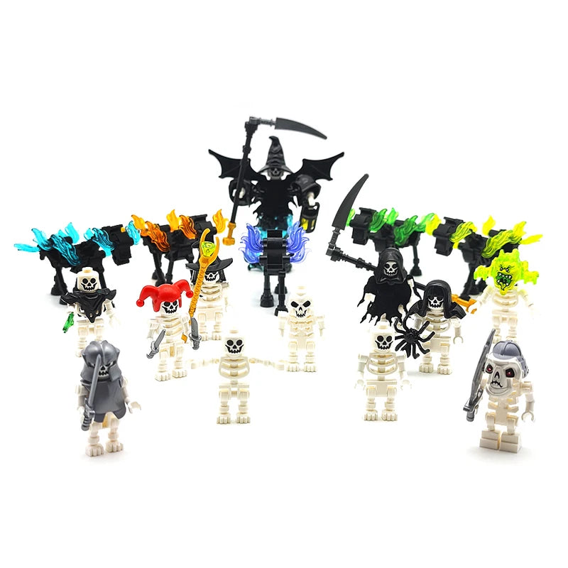 Halloween Skeleton Army Building Blocks Mini Doll Set DIY Toy Character Figurine