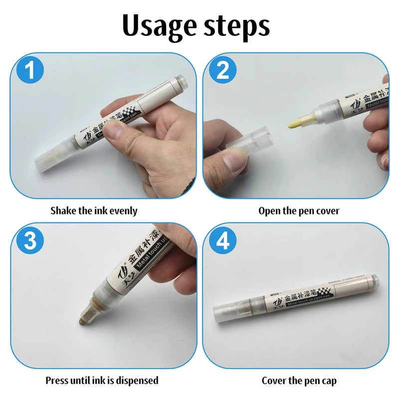Metal Touch-Up Paint Pen Waterproof Industrial Marking Tool - Multiple Colors