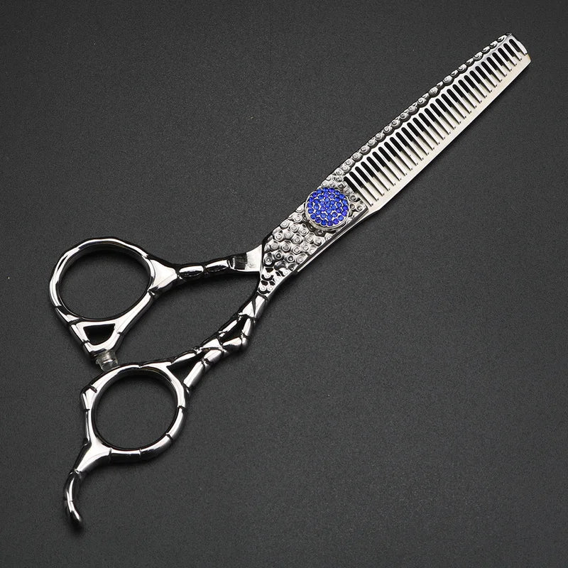 6 Inch Hair Cutting and Thinning Scissors - Professional Japanese 440C Steel Barber Shears
