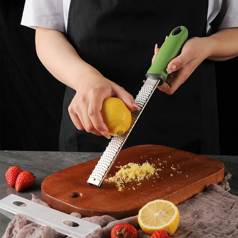 Stainless Steel Fruit Cheese Grater with Safety Cover - Multi-Color Kitchen Tool