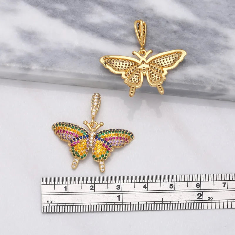 Multicolor Butterfly Pendant Jewelry Making Kit Handmade Copper Gold Plated Necklace & Bracelet DIY
