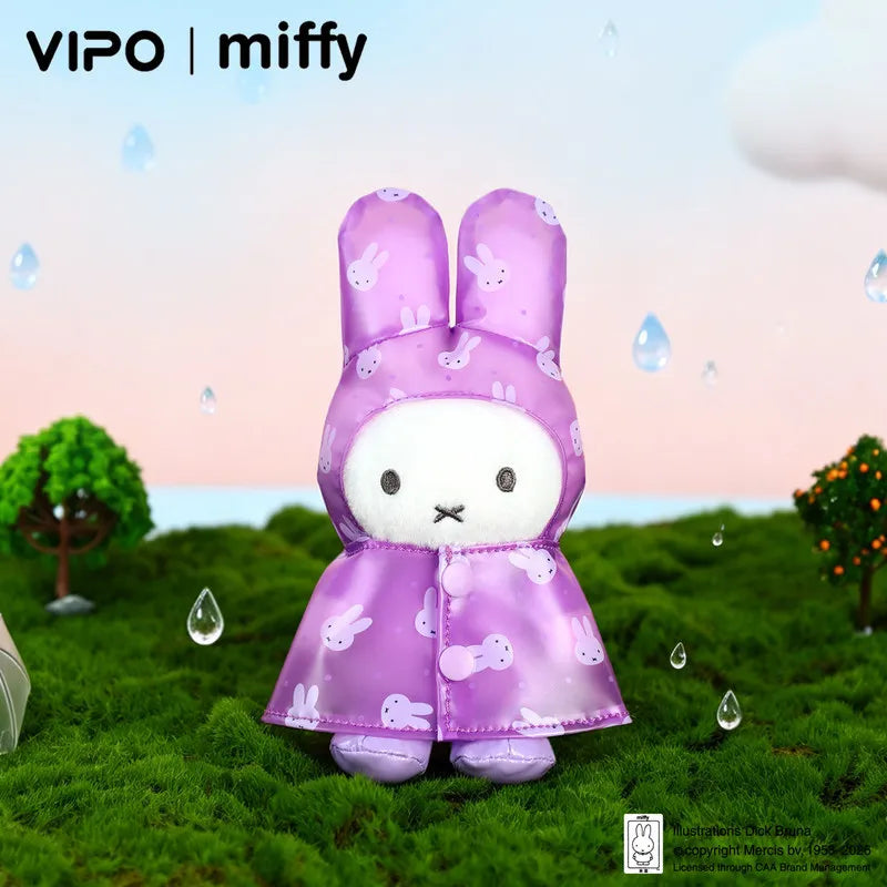 Kawaii Miffy Raincoat Blind Box Collectible Figurine Bag Charm Trendy Toy