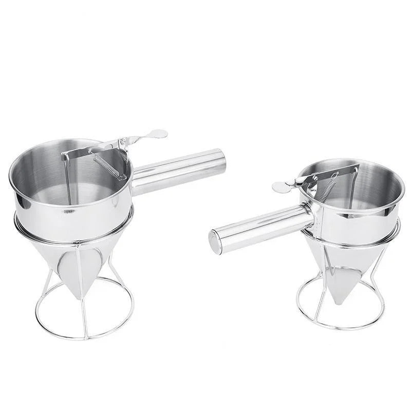 Stainless Steel Oil Dispenser Funnel with Holder 600ML/1200ML Kitchen Tool