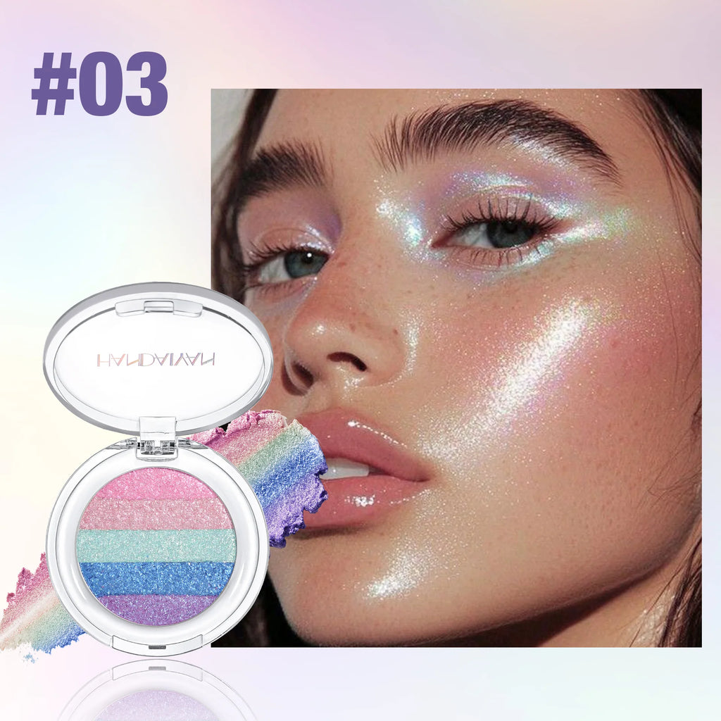 Glitter Eyeshadow Palette 3-in-1 Brightening Body & Face Highlighter Set - Multiple Colors