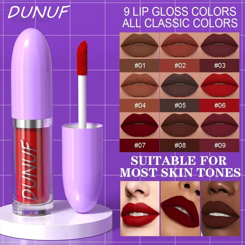 Waterproof Matte Lip Gloss - Long-Lasting Velvet Lipstick in Multiple Colors