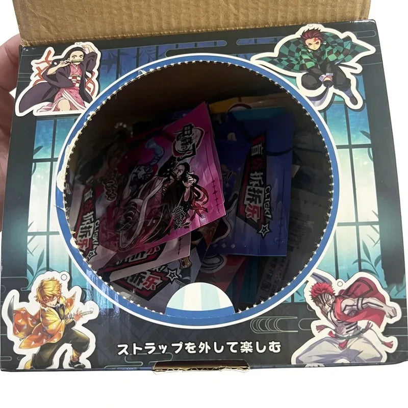 Anime 32-Piece Demon Slayer Action Figures Set with Acrylic Pendant Keychains - Blind Bag Toys for Kids