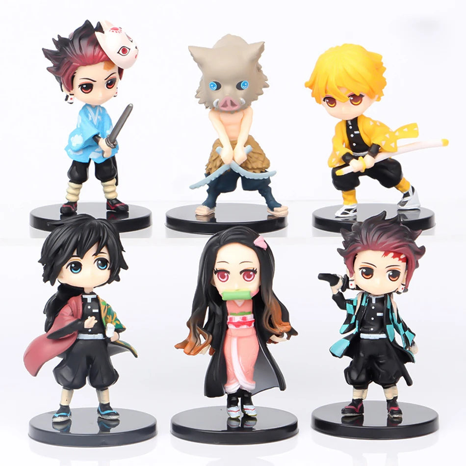 6PCS Anime Demon Slayer Action Figures Set - PVC Model Toys for Collectors