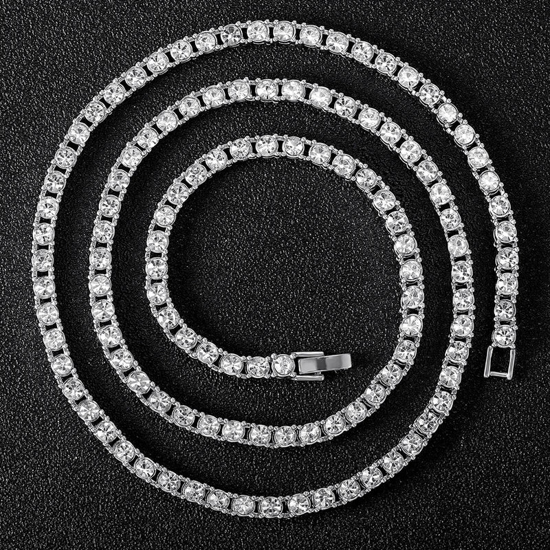 Men's and Women's Iced Out Tennis Chain Necklace Bracelet Set – Hip-Hop Jewelry