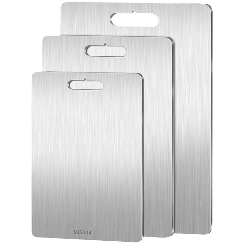 Double-Sided Food Grade Titanium & Stainless Steel Cutting Board - Green, Blue, White, Red