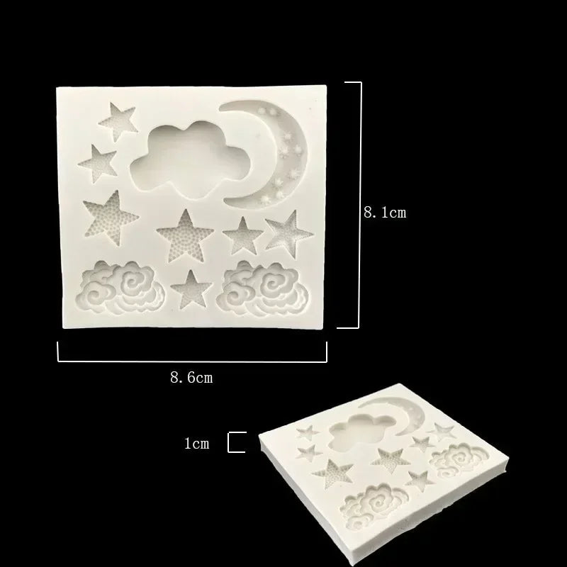 Silicone Mold Cloud Moon Star Geometric Pattern for Cake Chocolate Candies DIY Crafts