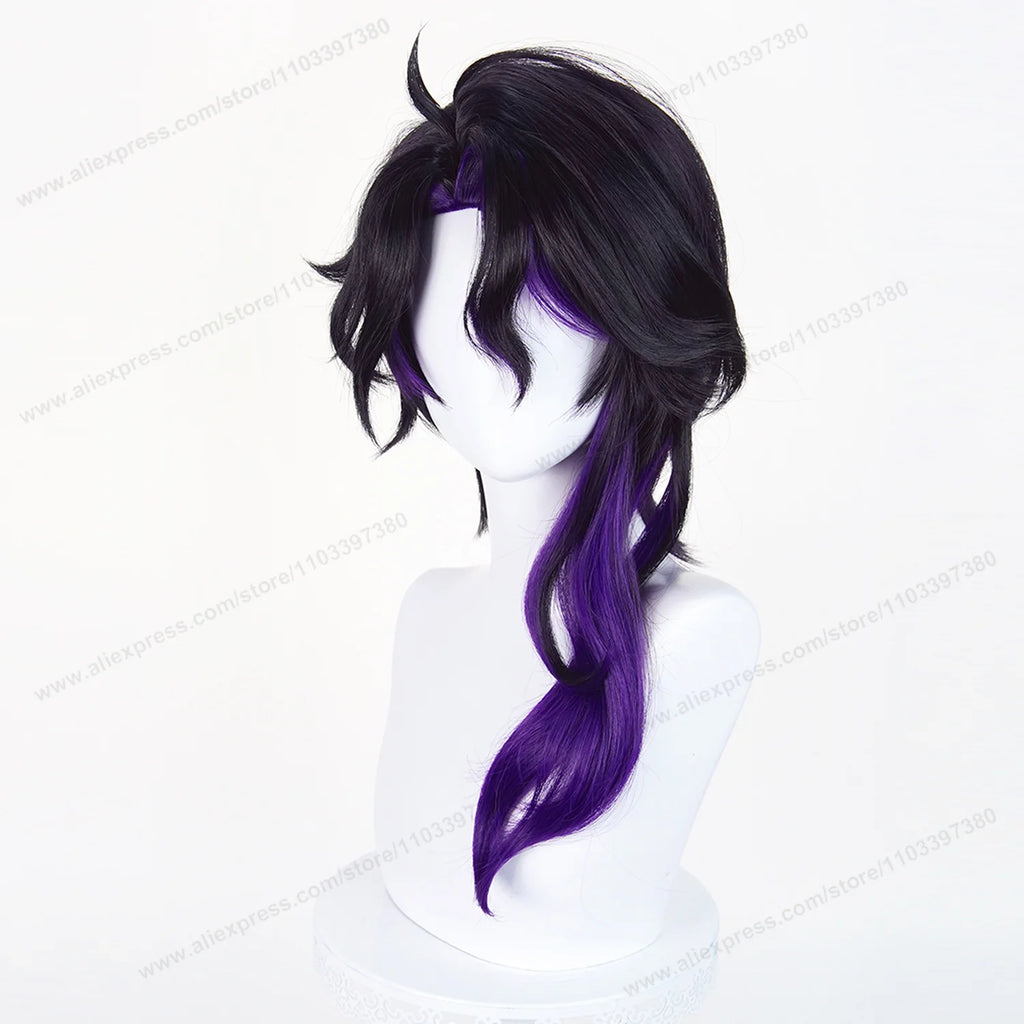 Cosplay Wig 52cm Long Synthetic Man Hair Fatui Halloween Heat Resistant Costume Wig