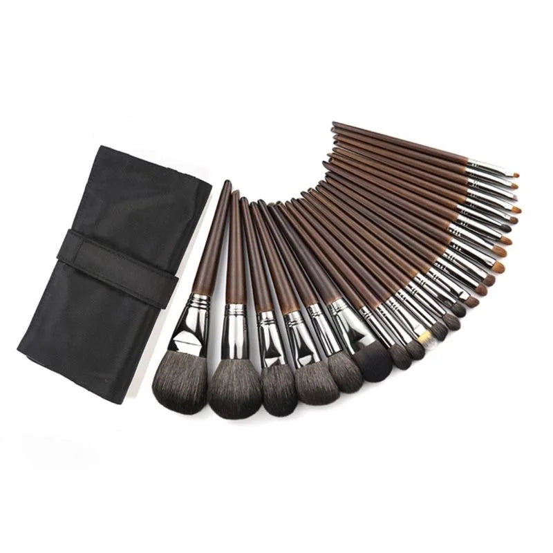 Professional Makeup Brush Set - 26 Pieces with Animal Hair for Face Eyeshadow Blush & Powder