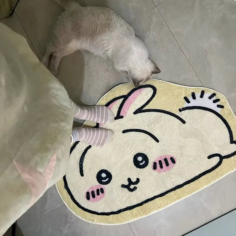 Kawaii Cartoon Plush Floor Mat - Non-Slip Bathroom Living Room Decor Carpet