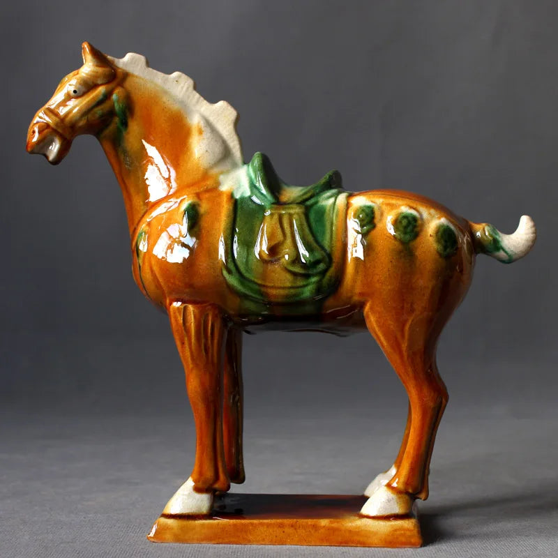 Ceramic Horse Sculpture Home Decor Statue for Living Room & Office