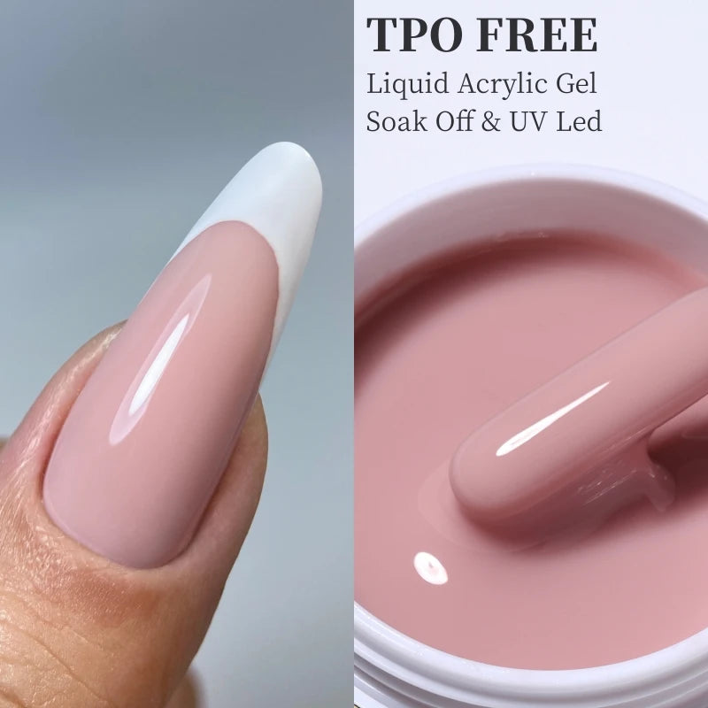 Liquid Acrylic Gel Nail Extension Builder UV/LED Soak-Off Gel - Self-Leveling, TPO Free