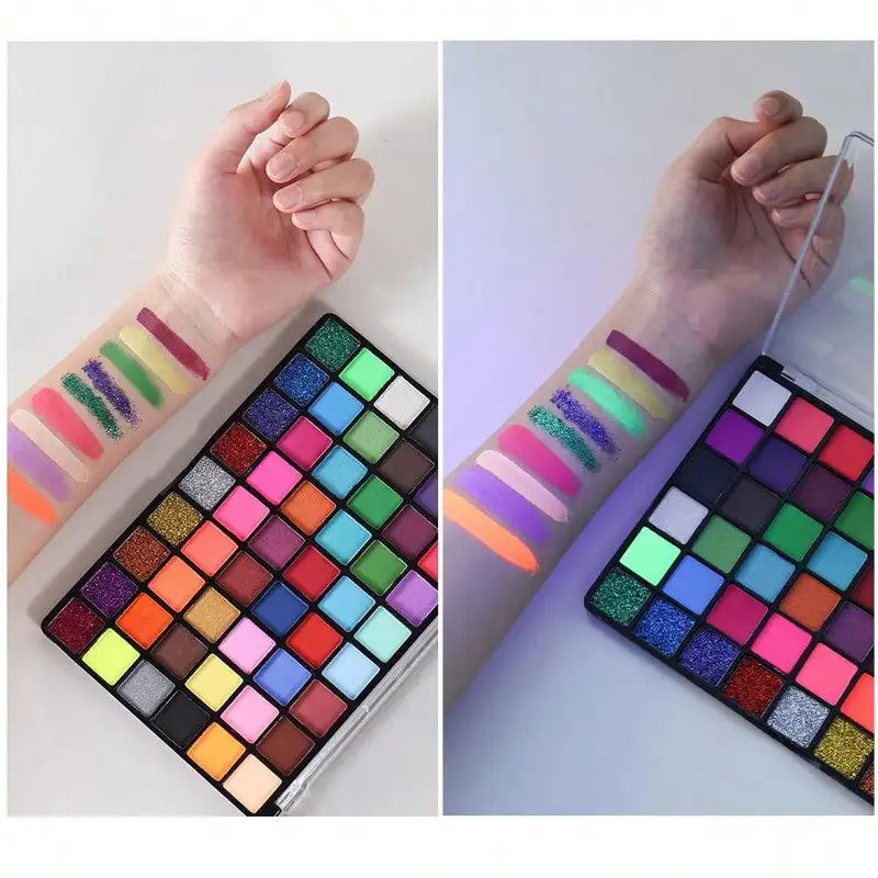 54-Color Face Painting Set with Water-Activated Eyeliner Palette - Professional Makeup Kit