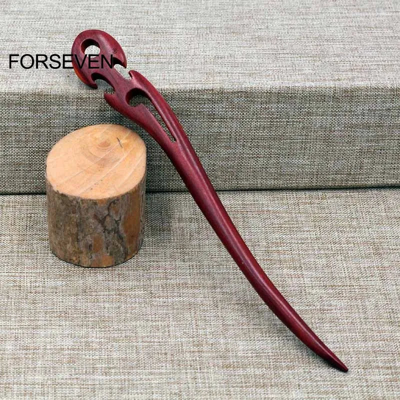 Vintage Red Sandalwood Hairpin Clips for Women Girls Men - Retro Hair Accessories
