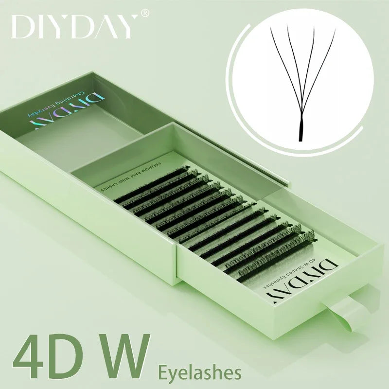 False Eyelash Extension Fans W-Shaped 4D 8D Natural Soft Fake Lashes - Multiple Variants