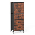 Tall Fabric Drawer Cabinet with Wooden Top - Sturdy Steel Frame Storage Organizer
