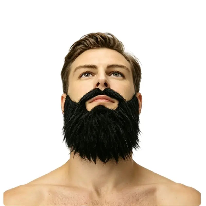 Fake Beard and Mustache Set - Synthetic Fiber, Elastic Band, Cosplay & Costume Props