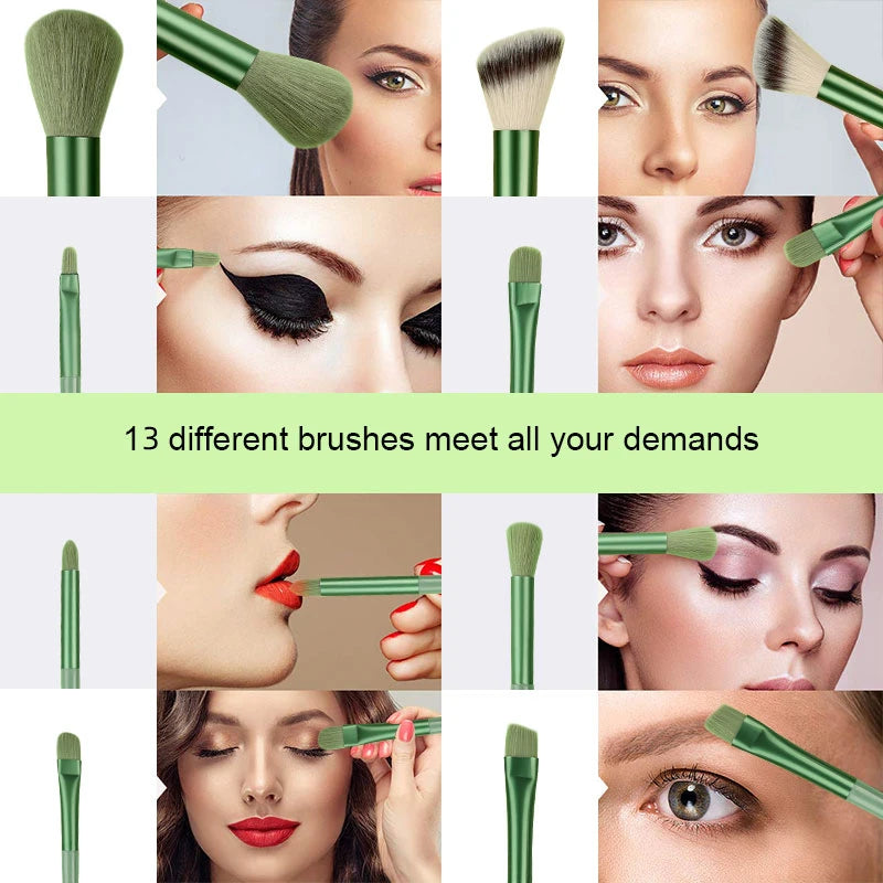14-Piece Makeup Brush Set for Face Eyes and Highlighter - Cosmetic Beauty Tools