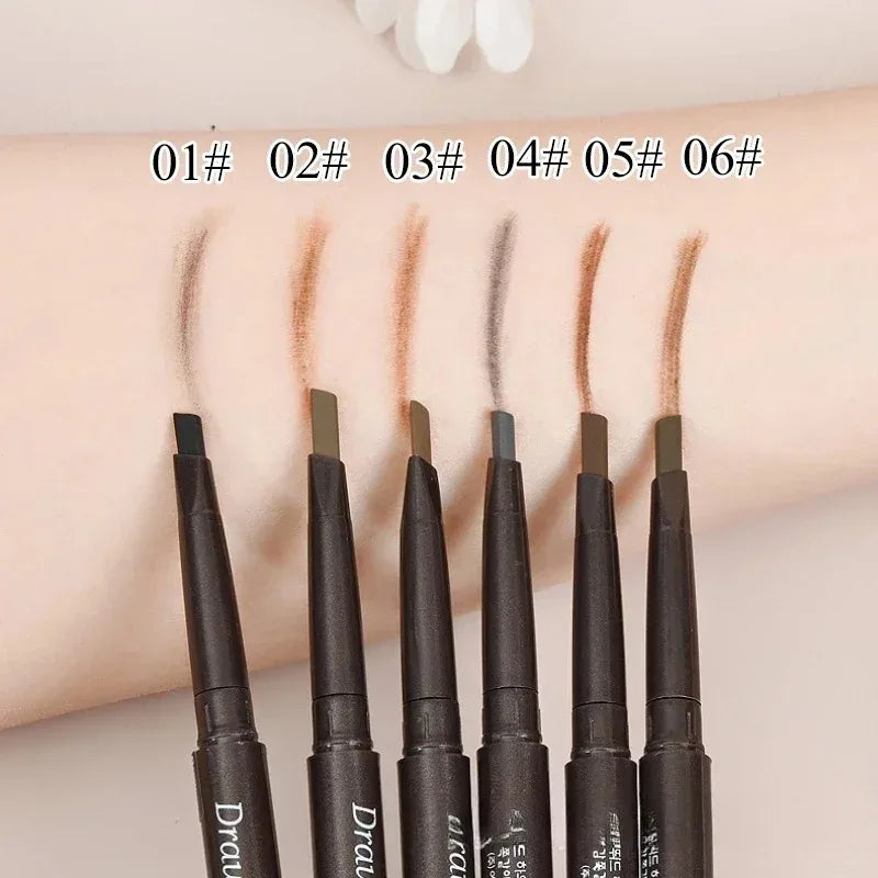 Waterproof Double-Ended Eyebrow Pencil - Long Lasting, Precise, 5 Colors for Women Makeup