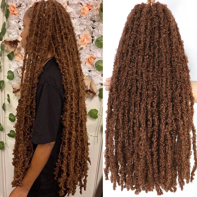 Distressed Butterfly Locs Crochet Hair - Faux Locs Braiding Extensions for Women