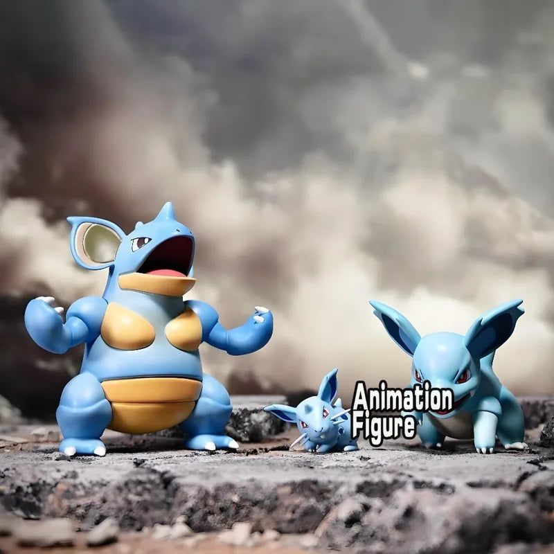 Anime Pokemon Nidoqueen & Nidoking PVC Action Figures Collectible Toys