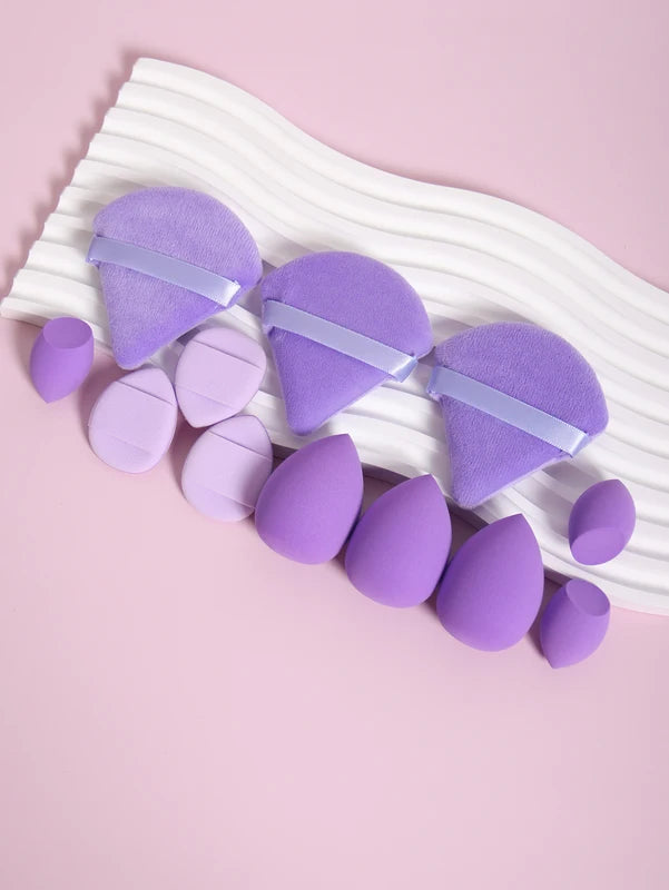 12-Piece Makeup Sponge Set with Powder Puffs, Beauty Eggs & Applicators
