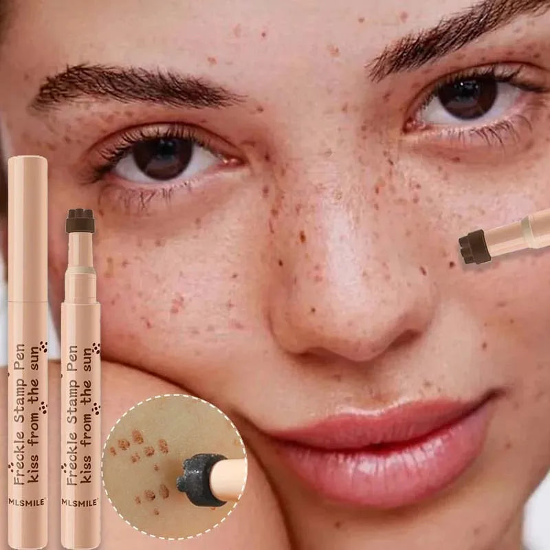 Waterproof Freckle Pen - Natural Simulation Fake Spot Makeup Tool with Stamp