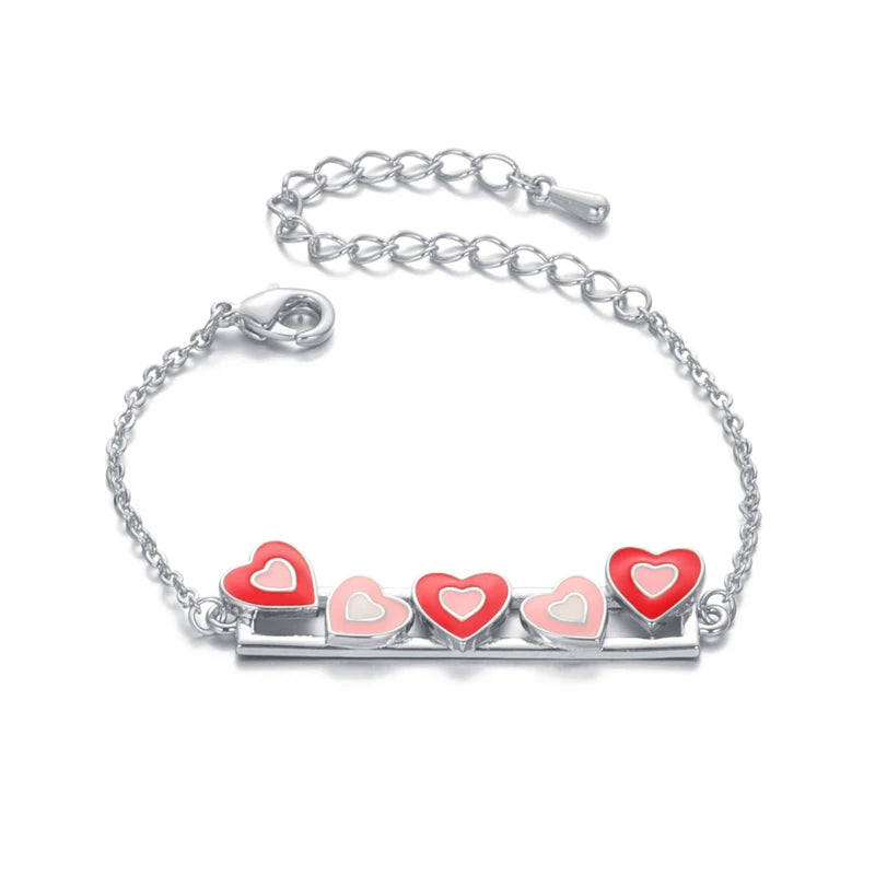 14K Gold Plated Heart Charm Cuff Bracelets for Kids & Girls Adjustable Jewelry