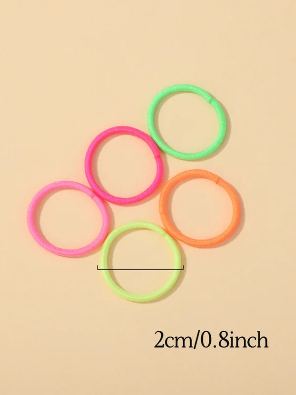 100 Pcs Colorful Nylon Rubber Hair Ties - Elastic Band for Baby Girls & Kids