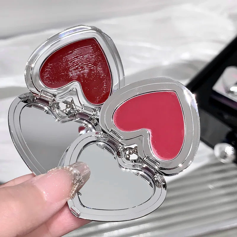 Heart Shape Water Light Lip Gloss Mirror Pendant Hydrating Lipstick