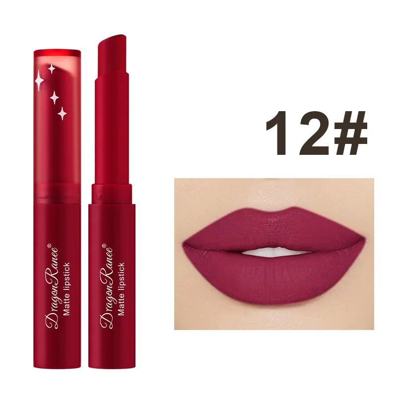 Waterproof Matte Lipstick & Lip Liner Pen Set - Long Lasting, 12 Colors