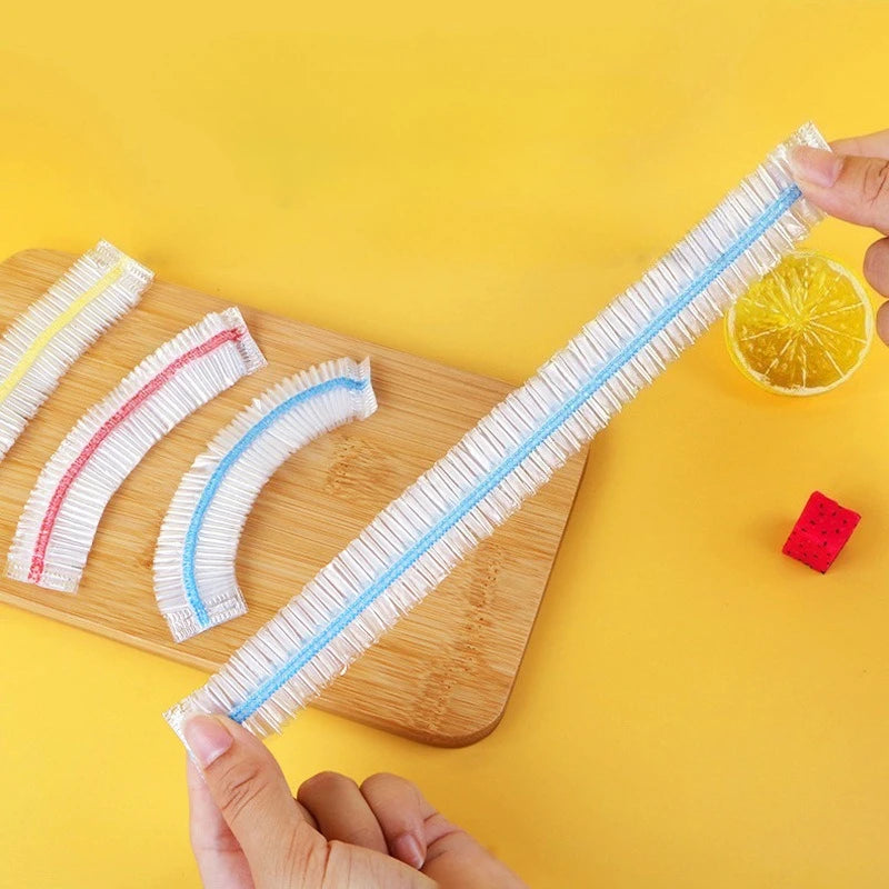 100Pcs Colorful Food Cover Lids Set Elastic Wraps for Bowl & Food Storage