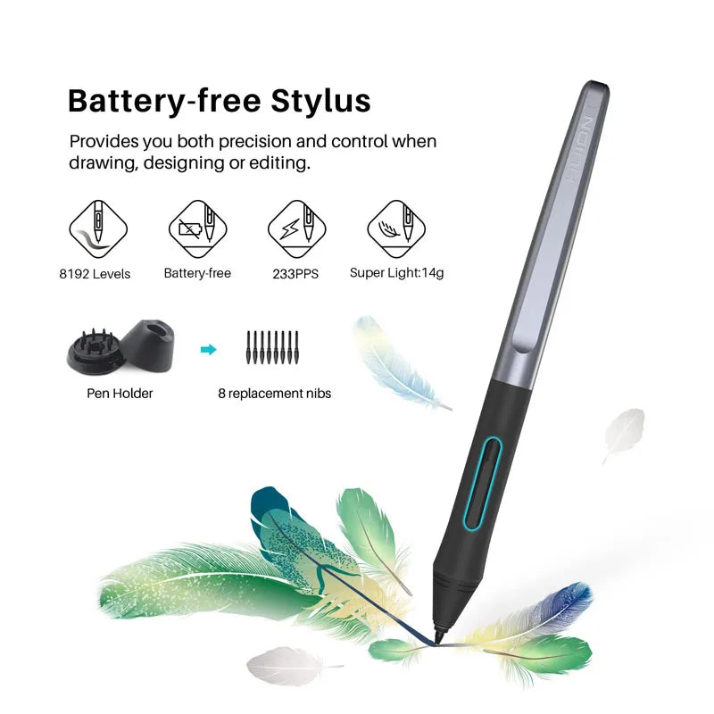 Graphics Drawing Tablet with 8192 Pressure Sensitivity & Custom Hot Keys