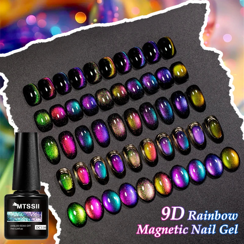 Rainbow Cat Magnetic Gel Nail Polish Chameleon Galaxy Effect UV Soak-Off Varnish