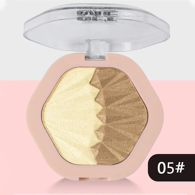 2-Color Blush Palette 2 in 1 Contouring & Highlight Cream Makeup Set