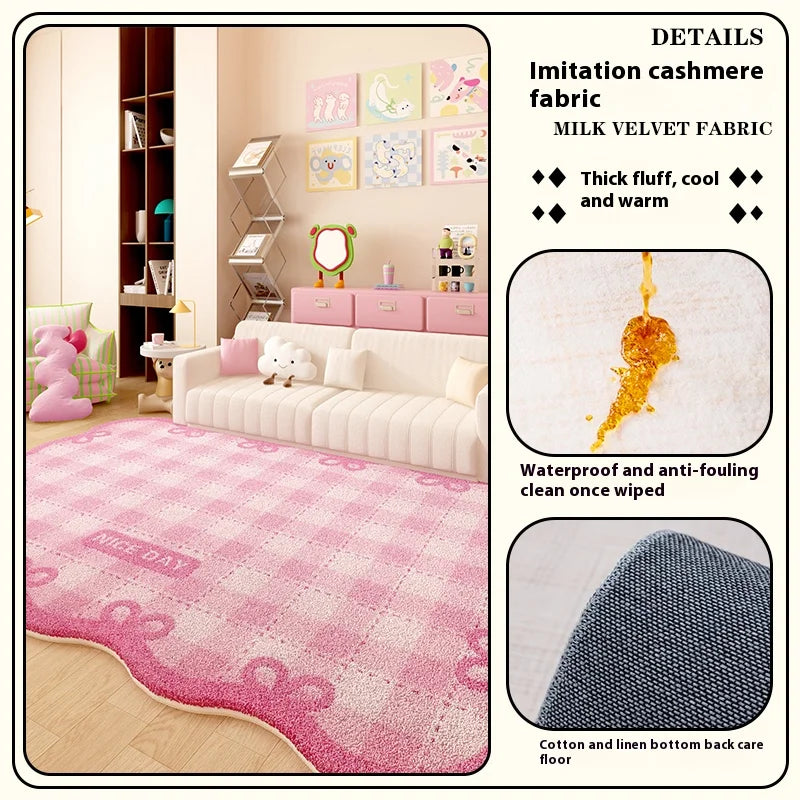 Luxury Living Room Carpet - Imitation Cashmere Non-Slip Floor Mat for Bedroom & Home Decor
