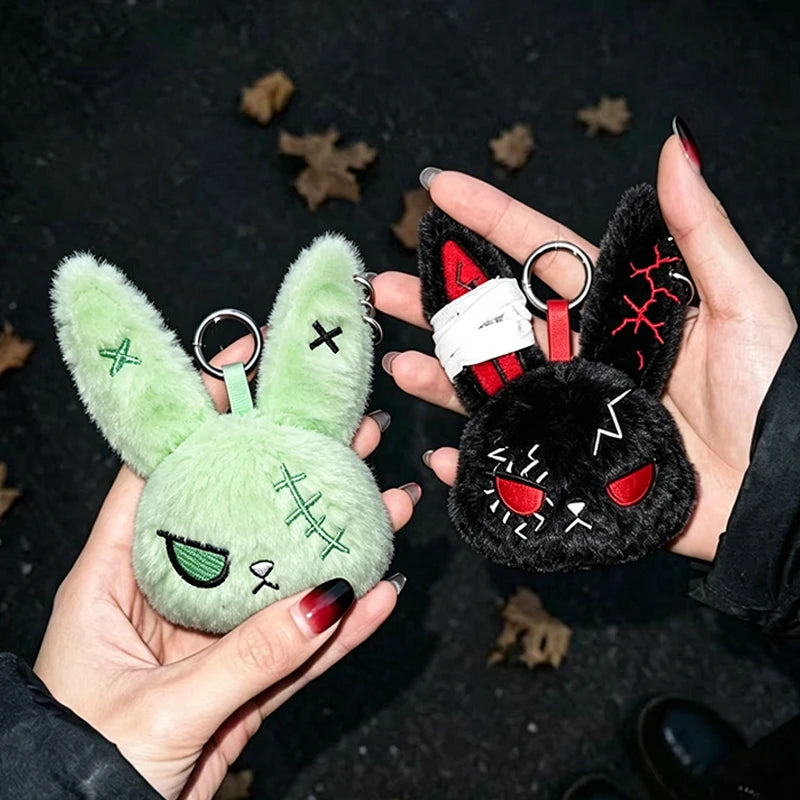 Halloween Cat Keychain Pendant Gothic Plush Bag Charm Kids' Toy Accessory
