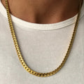 Adjustable Long Snake Chain Necklace 3.5mm Flat Stainless Steel Unisex Jewelry