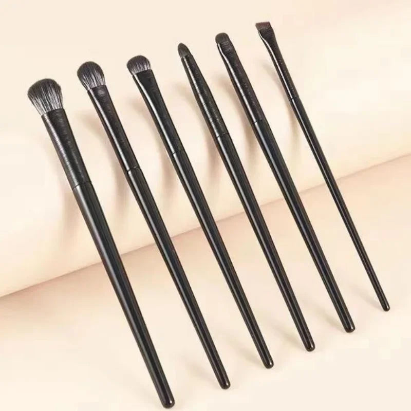 6pcs Eye Makeup Brush Set for Eyeshadow Eyeliner Contouring Portable Cosmetic Tools