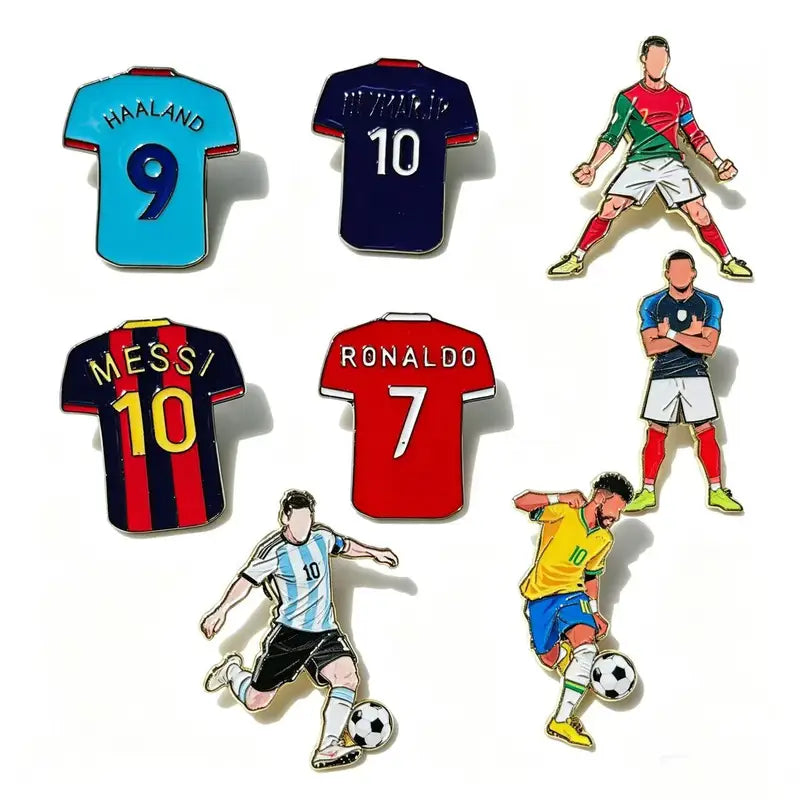 Football Player Enamel Brooch Pin - Ronaldo Goalkeeper Sports Metal Badge for Clothes