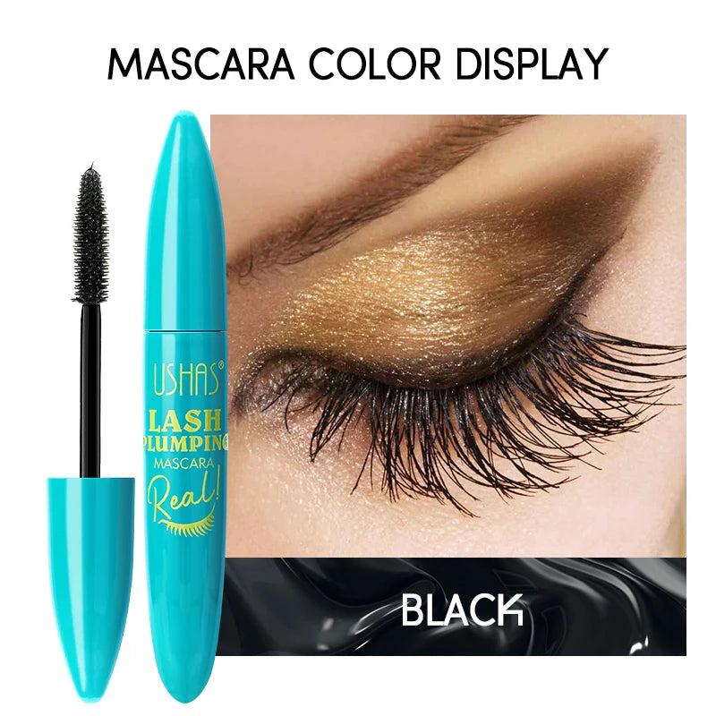 Ultra Long Lasting Waterproof Fiber Mascara with 360 Degree Spiral Brush - Eyelash Extension Makeup