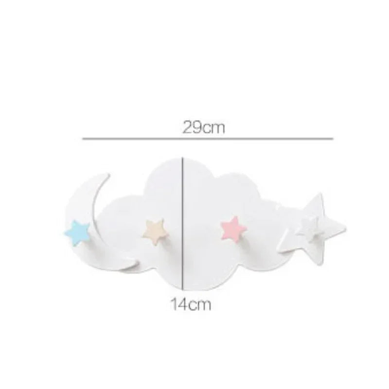 Self-Adhesive Cloud Wall Hook - Traceless Plastic Storage Rack for Living Room Bathroom Kitchen Key Bag Organizer